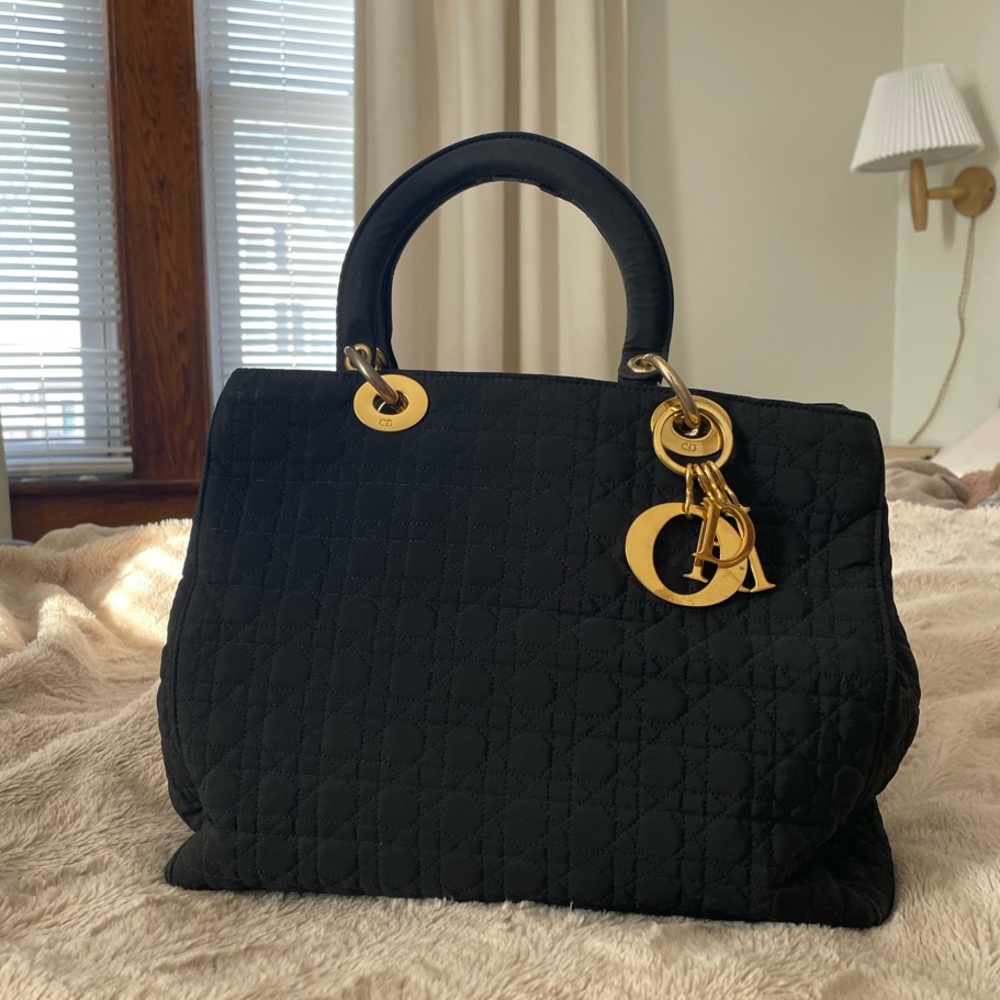 Dior Large Cannage Nylon Lady Dior Bag